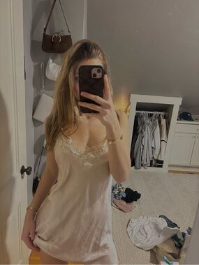 Victoria's Secret Satin & Lace Nude-Tone Camisole